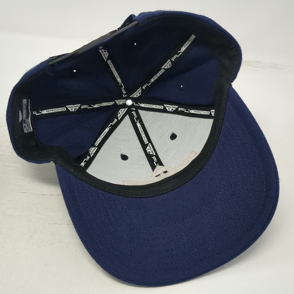 Fly Racing Snapback Hat Blue White One Size Racing Patch Structured 6 Panel Cap