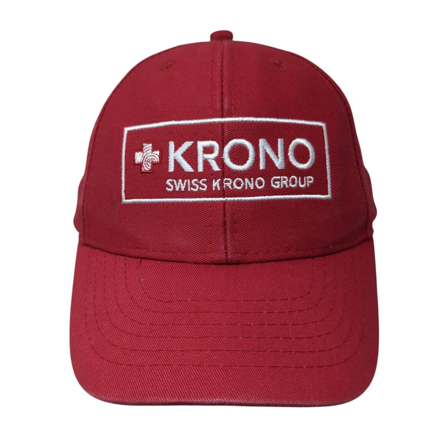 Swiss Krono Group Slideback Hat Red One Size Adjustable Embroidered