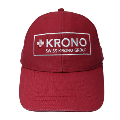 Swiss Krono Group Slideback Hat Red One Size Adjustable Embroidered