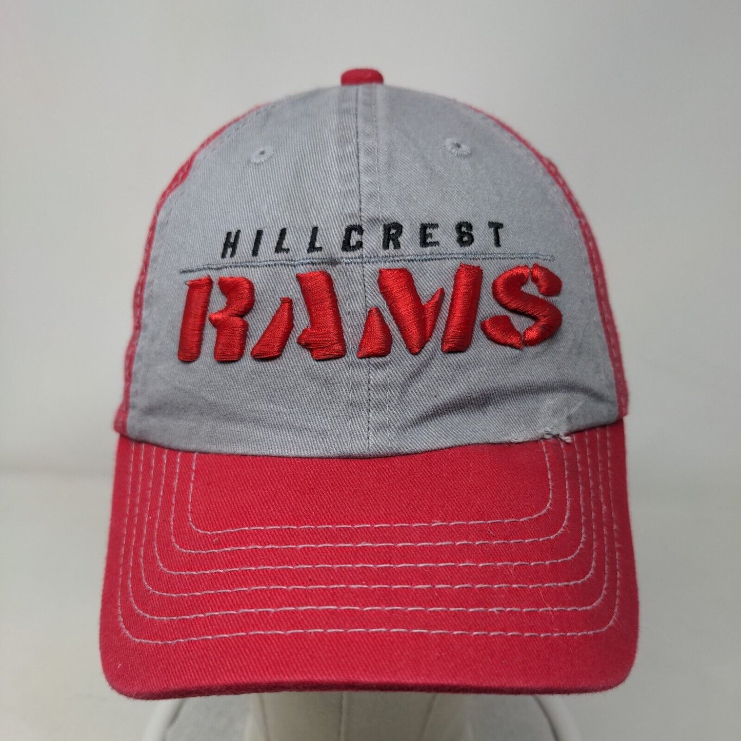 Hillcrest Rams Strapback Hat Red One Size Adjustable Embroidered 6 Panel Cotton