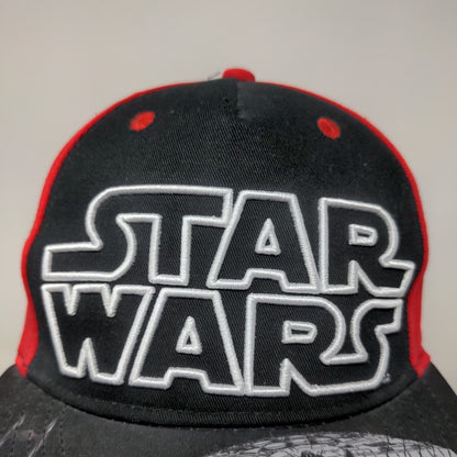 Star Wars Men's Snapback Hat Black Red Graphic Millenium Falcon Tie Fighters