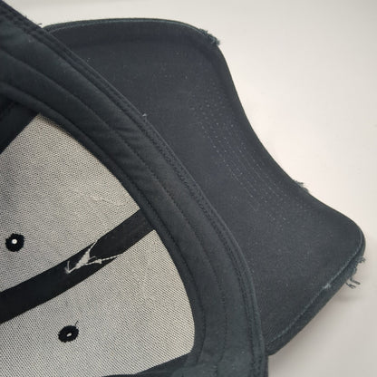 Star Slideback Baseball Cap Black One Size Adjustable Distressed Royal Plush