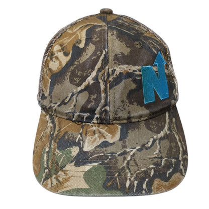 N Strapback Trucker Hat Camouflage OS Adjustable Embroidered Mesh Outdoor Cap