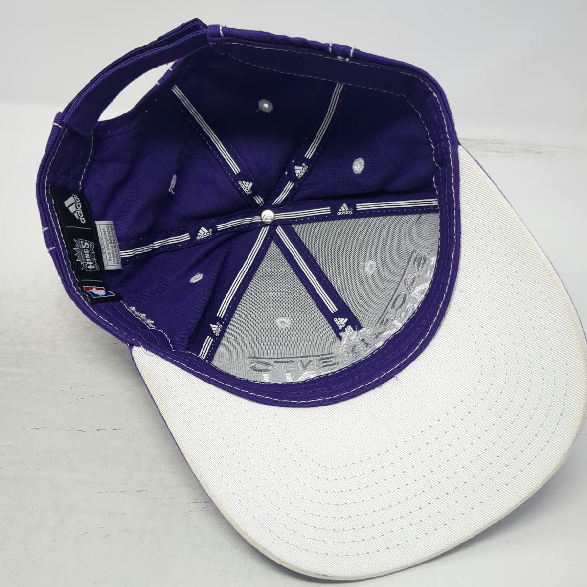 Sacramento Kings NBA adidas Hat Purple One Size Strapback Contrast Stitching
