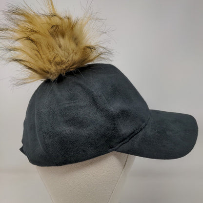 David & Young New York Strapback Hat Black OSFM Adjustable Faux Fur Blank