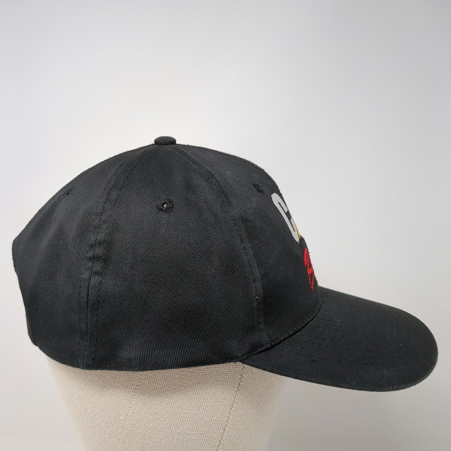 Caterpillar Baseball Cap Black One Size Snapback Racing Embroidered Logo Hat