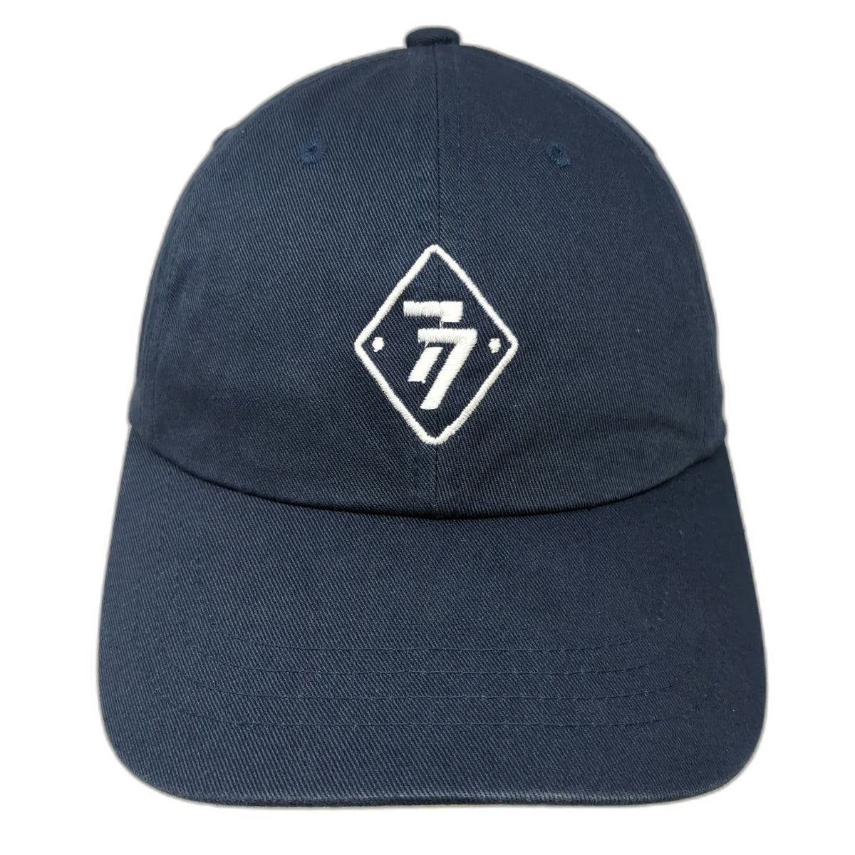 Yupoong Baseball Cap Blue OSFM Embroidered 77 Diamond Logo Adjustable Cotton Hat