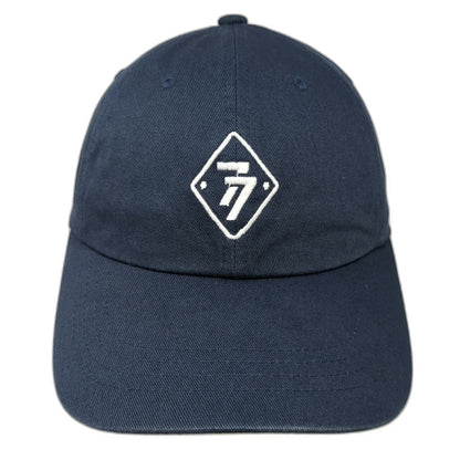 Yupoong Baseball Cap Blue OSFM Embroidered 77 Diamond Logo Adjustable Cotton Hat