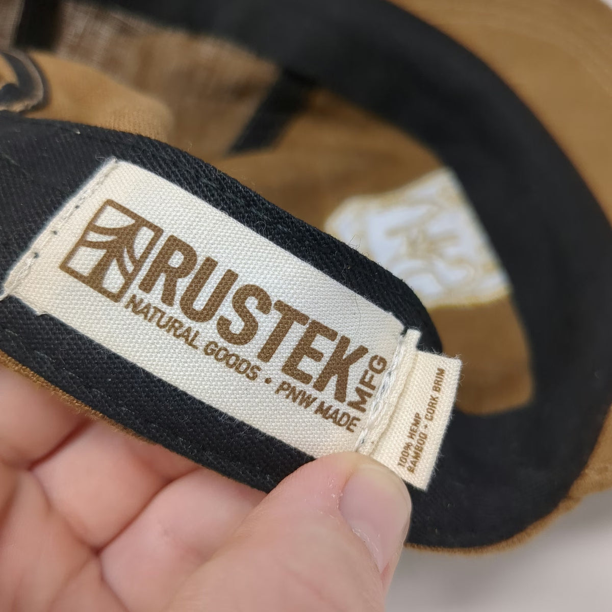Rustek 5 Panel Brown One Size Hat Public Land Owner Hemp Bamboo Cork Slideback