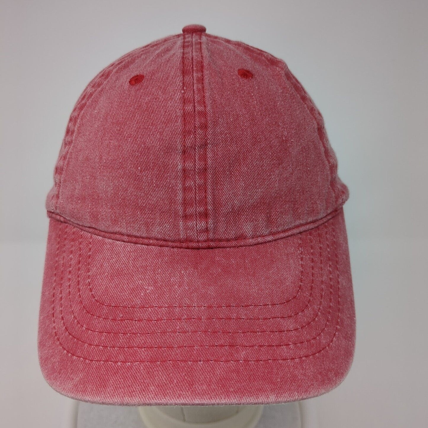 Unbranded Strapback Hat Red One Size Solid Adjustable Blank Vent Holes