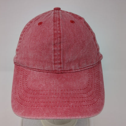 Unbranded Strapback Hat Red One Size Solid Adjustable Blank Vent Holes