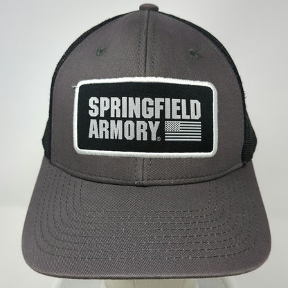 Springfield Armory Trucker Hat Gray One Size Mesh Back Snapback US Flag Patch