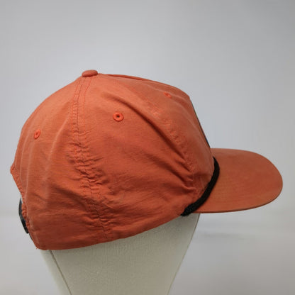 YOU KNOW! 5 Panel Orange One Size Hat Turtle Compass Rubber Patch Rope Snapback
