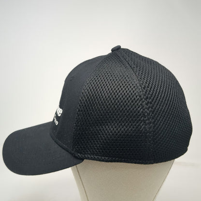 New Era Baseball Cap Black XL Meridian Automotive Mesh Back Stretch Fit Hat