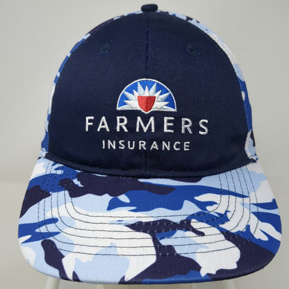 Headtoto Baseball Cap Blue White Camo Farmers Insurance One Size Embroidered Hat
