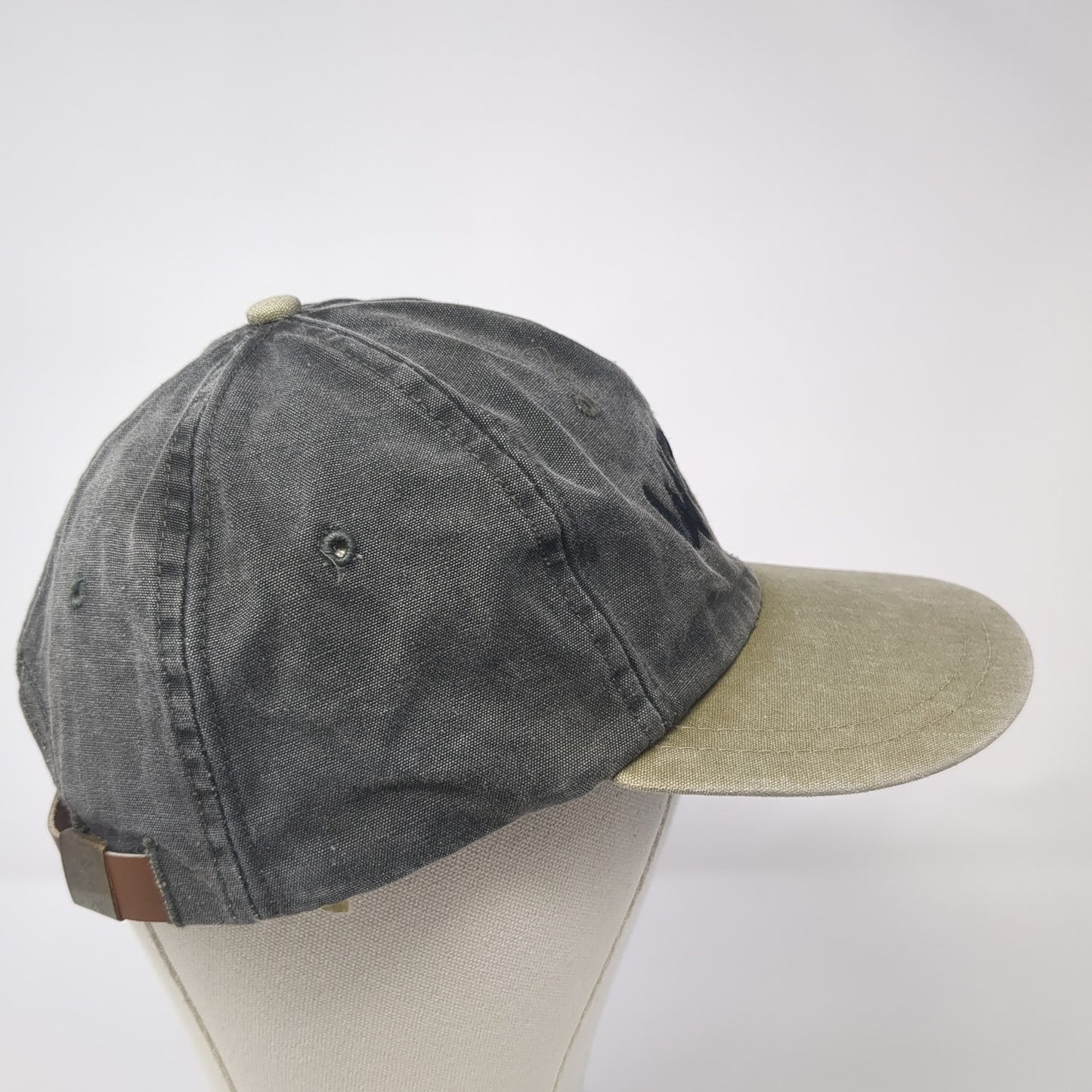 Woof! Paw Slideback Hat Gray One Size Adjustable Leather Strap Colorblock