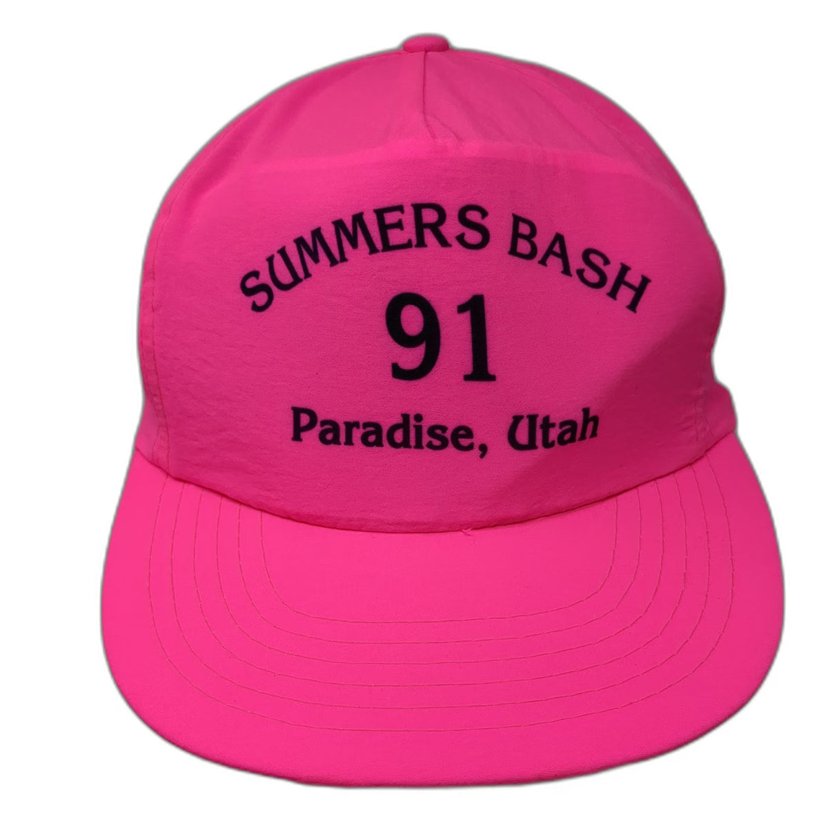 5 Panel Pink One Size Summers Bash 1991 Paradise Utah Nylon Snapback Hat