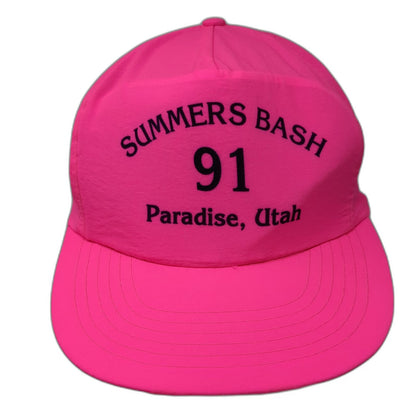 5 Panel Pink One Size Summers Bash 1991 Paradise Utah Nylon Snapback Hat