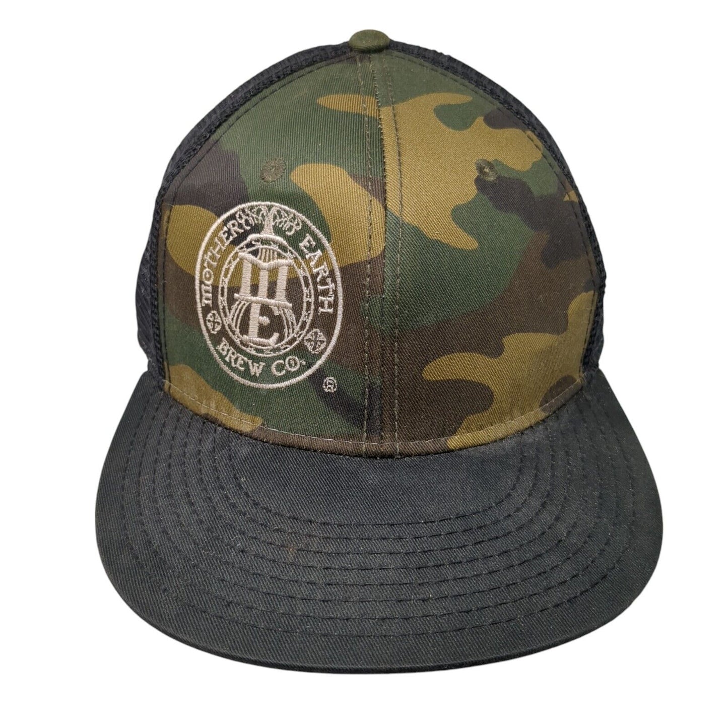 Mother Earth Brew Co. Snapback Trucker Hat Camo One Size Mesh Back Otto