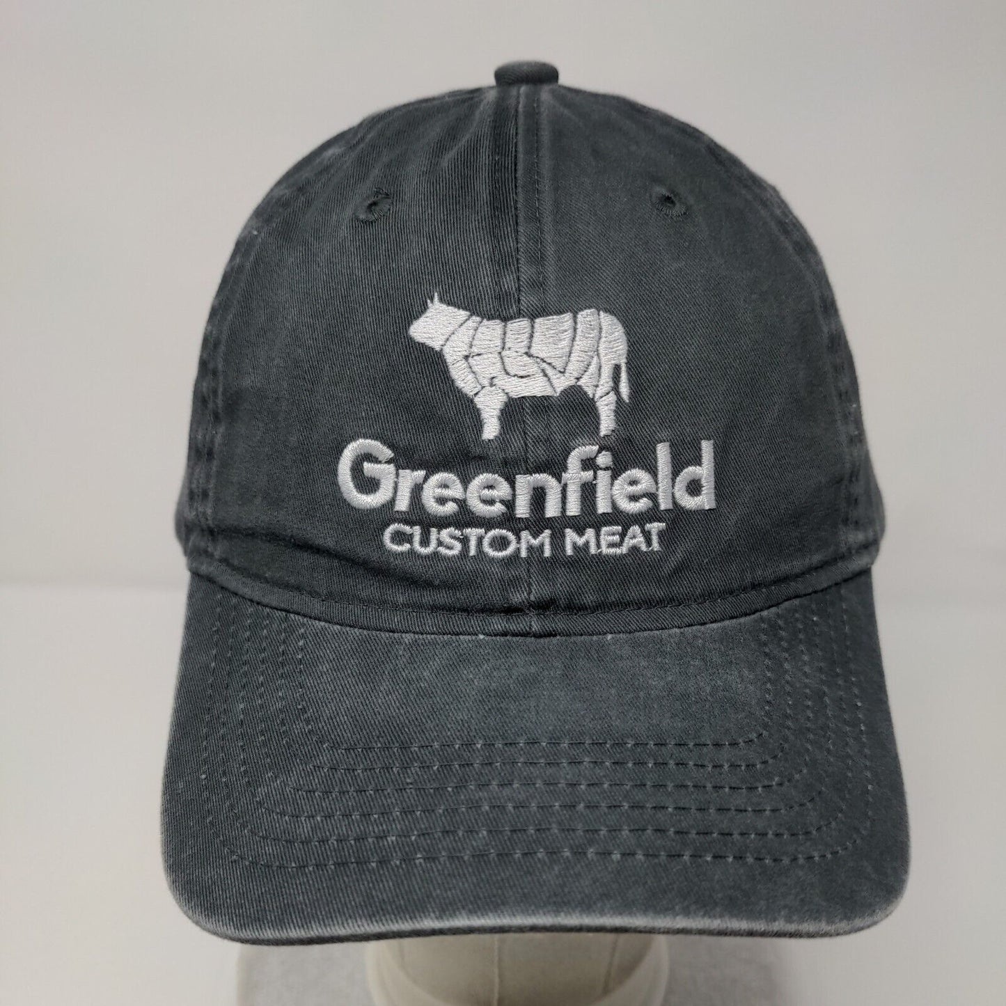 Greenfield Custom Meat Strapback Hat Gray One Size Adjustable Port Authority