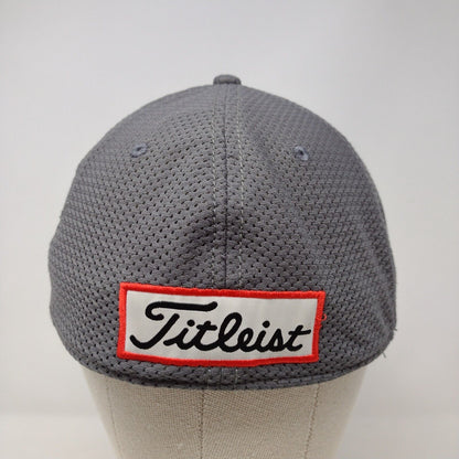 Titleist Pro V1 FJ Fitted Golf Hat Gray M/L Embroidered Vented Holes 6 Panel