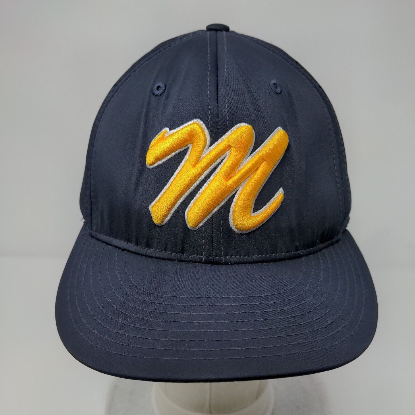 Letter M Fitted Hat Blue L/XL OTS Lite Embroidered Breathable 6 Panel Richardson