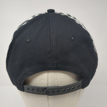 Star Snapback Hat Black One Size Adjustable Embroidered Striped Cotton