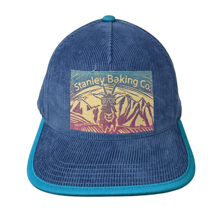 Stanley Baking Co. Slideback Hat Blue One Size Corduroy Leather Strap