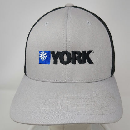 Port Authority Baseball Cap Gray Black Blue XL York Snowflake Mesh Flexfit Hat