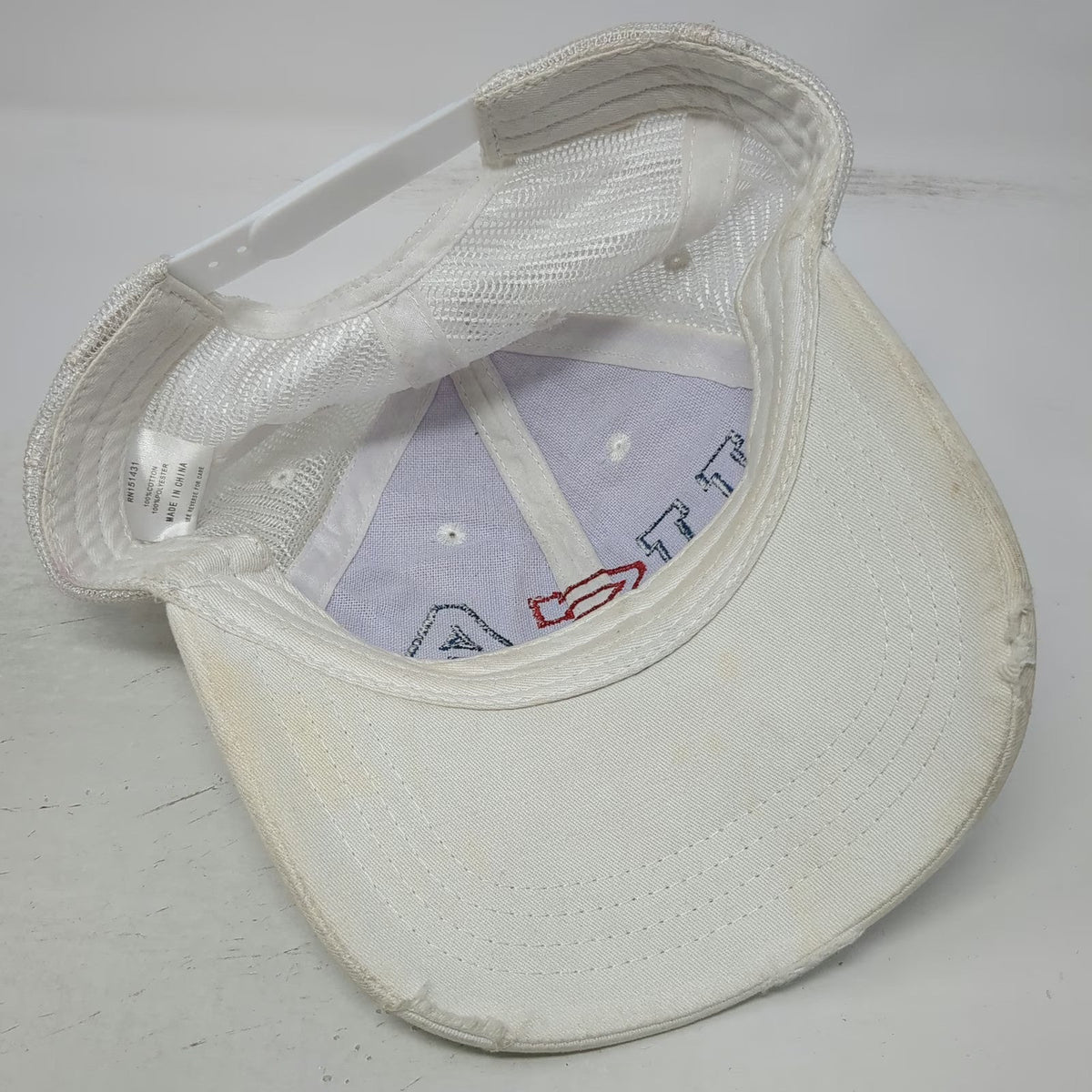 Trucker Hat White One Size Mesh Snapback USA Embroidered Baseball Patriotic