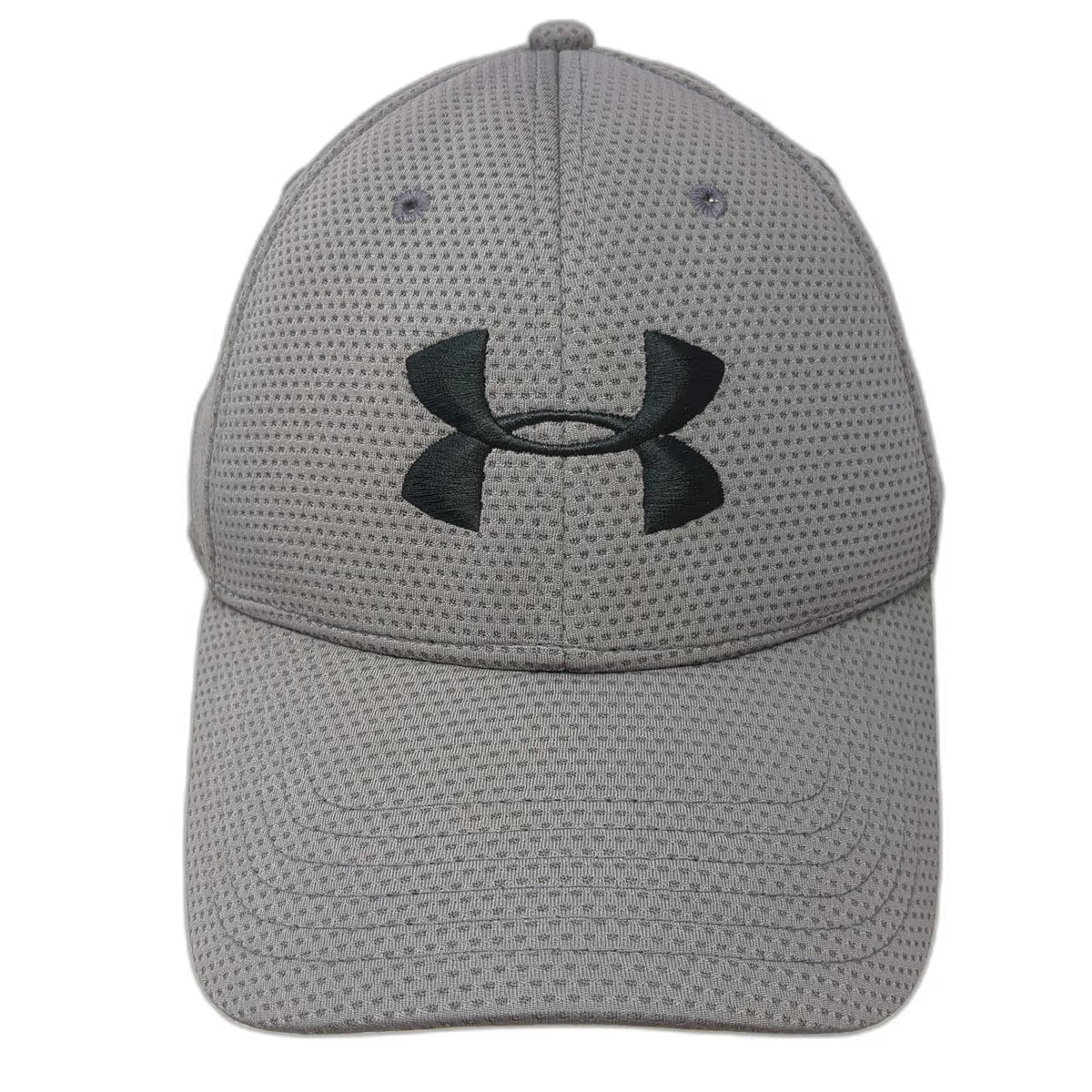 Under Armour Baseball Cap Gray L Fitted Performance Logo Curved Brim Stretch Hat