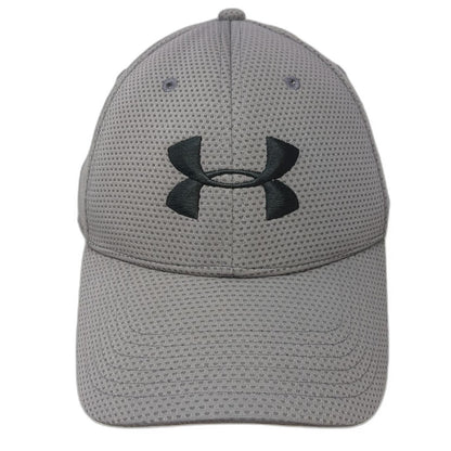 Under Armour Baseball Cap Gray L Fitted Performance Logo Curved Brim Stretch Hat