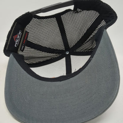 Pacific Headwear Trucker Hat Gray Black Orange One Size Mesh Snapback Cow Dairy