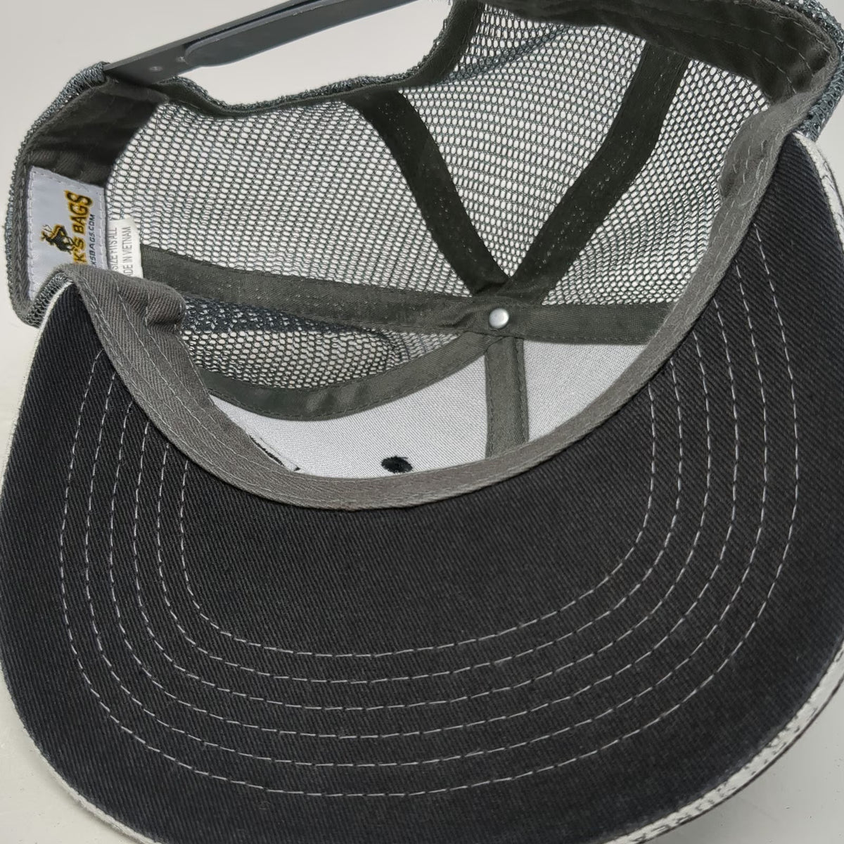Buck's Bags Farm Bureau Ins Trucker Hat Black One Size Mesh Snapback Brim Logo