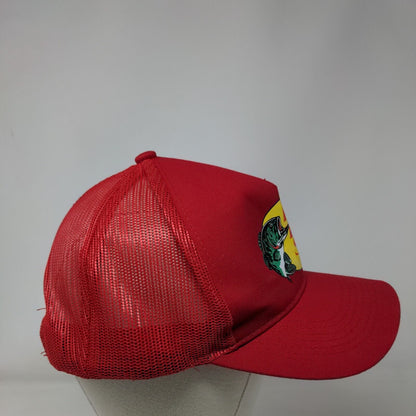 Bass Pro Shops Snapback Mesh Back Trucker Hat Red OSFM Gone Fishing Solid