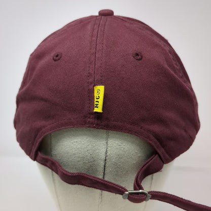 Nautica Baseball Cap Red One Size NJC Logo Slideback Cotton Contrast Stitch Hat