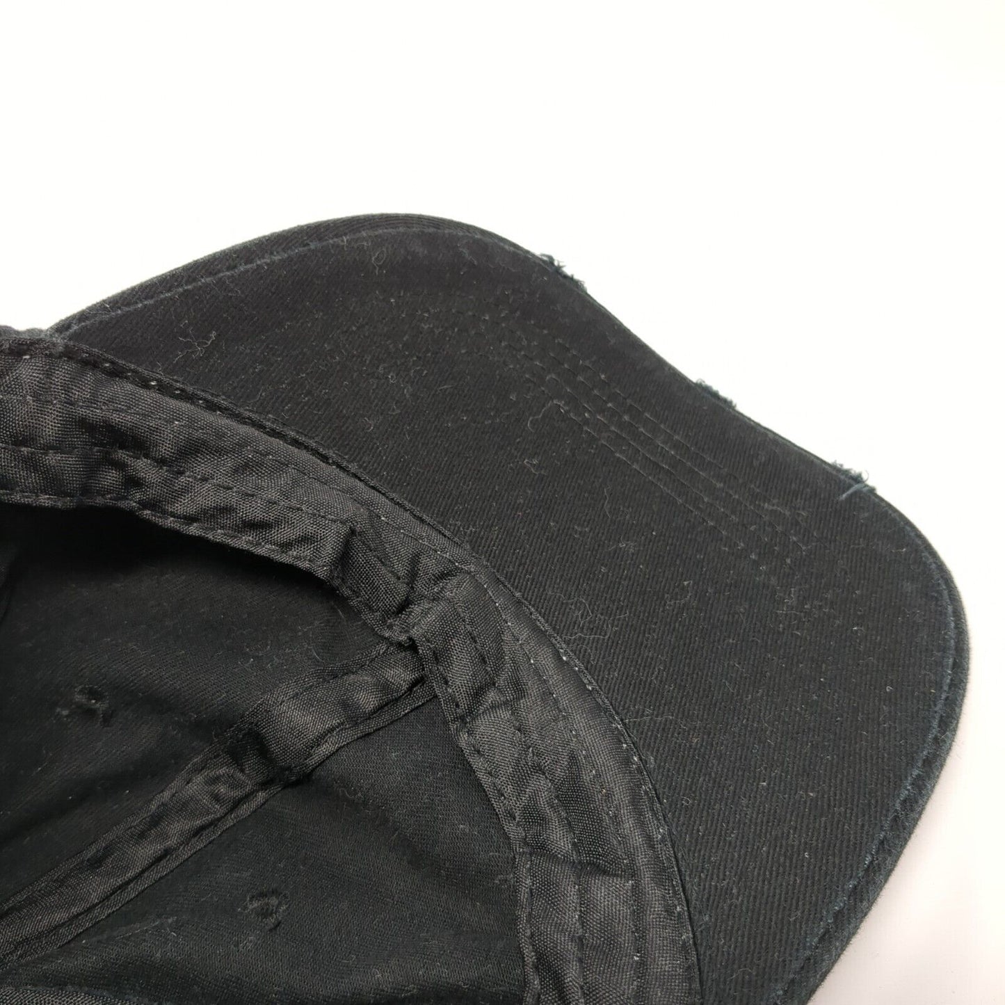 Unbranded Strapback Hat Black One Size Adjustable Blank Distressed