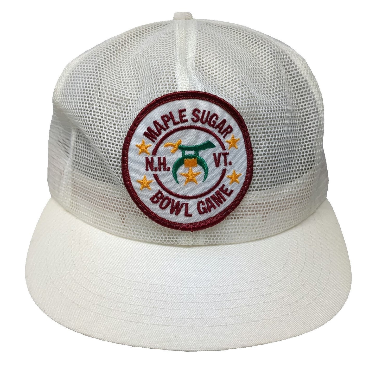 Maple Sugar Bowl Game NH VT White Trucker Hat One Size Mesh Snapback Football