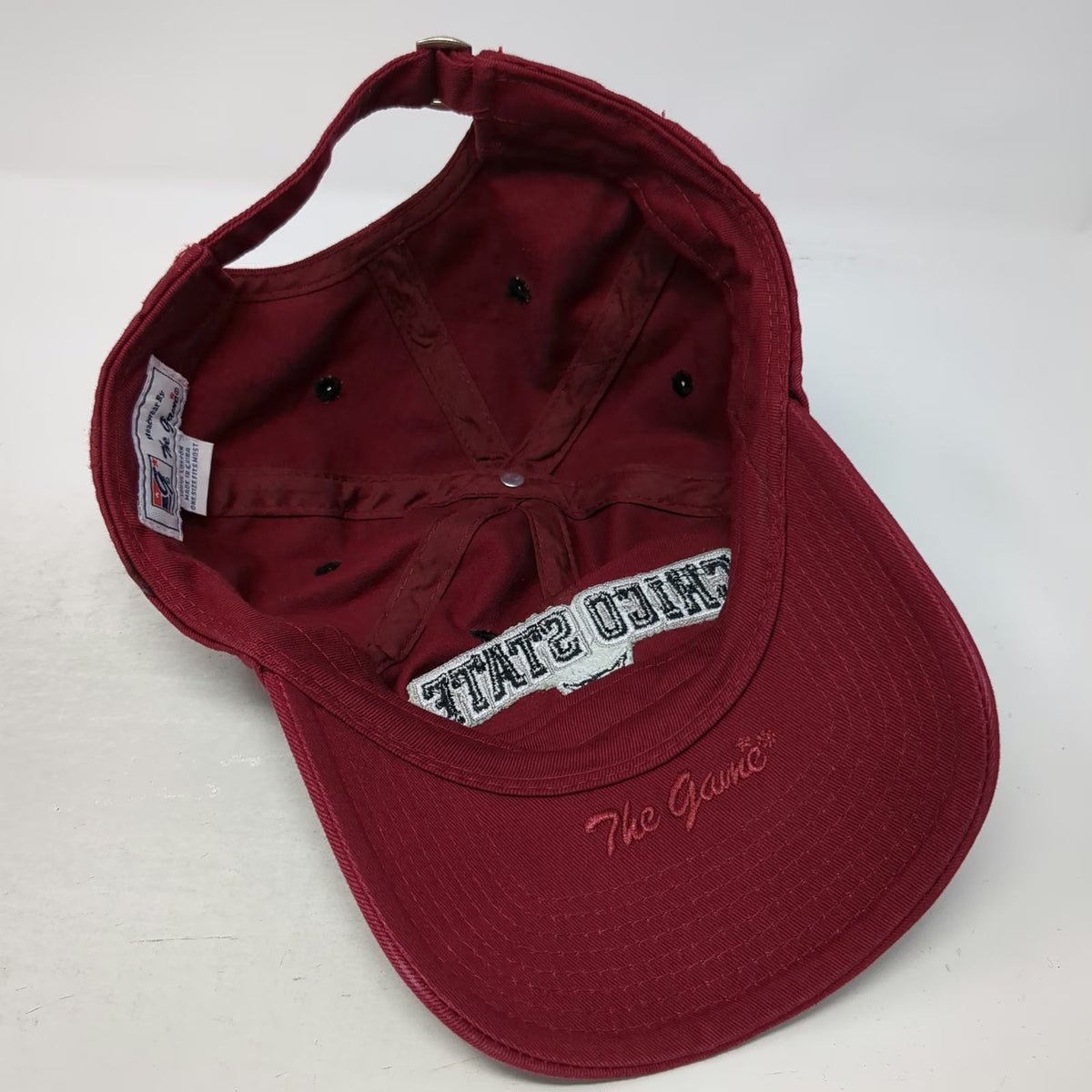 The Game Baseball Cap Red Black White OSFM Chico State Wildcats Hat Slideback