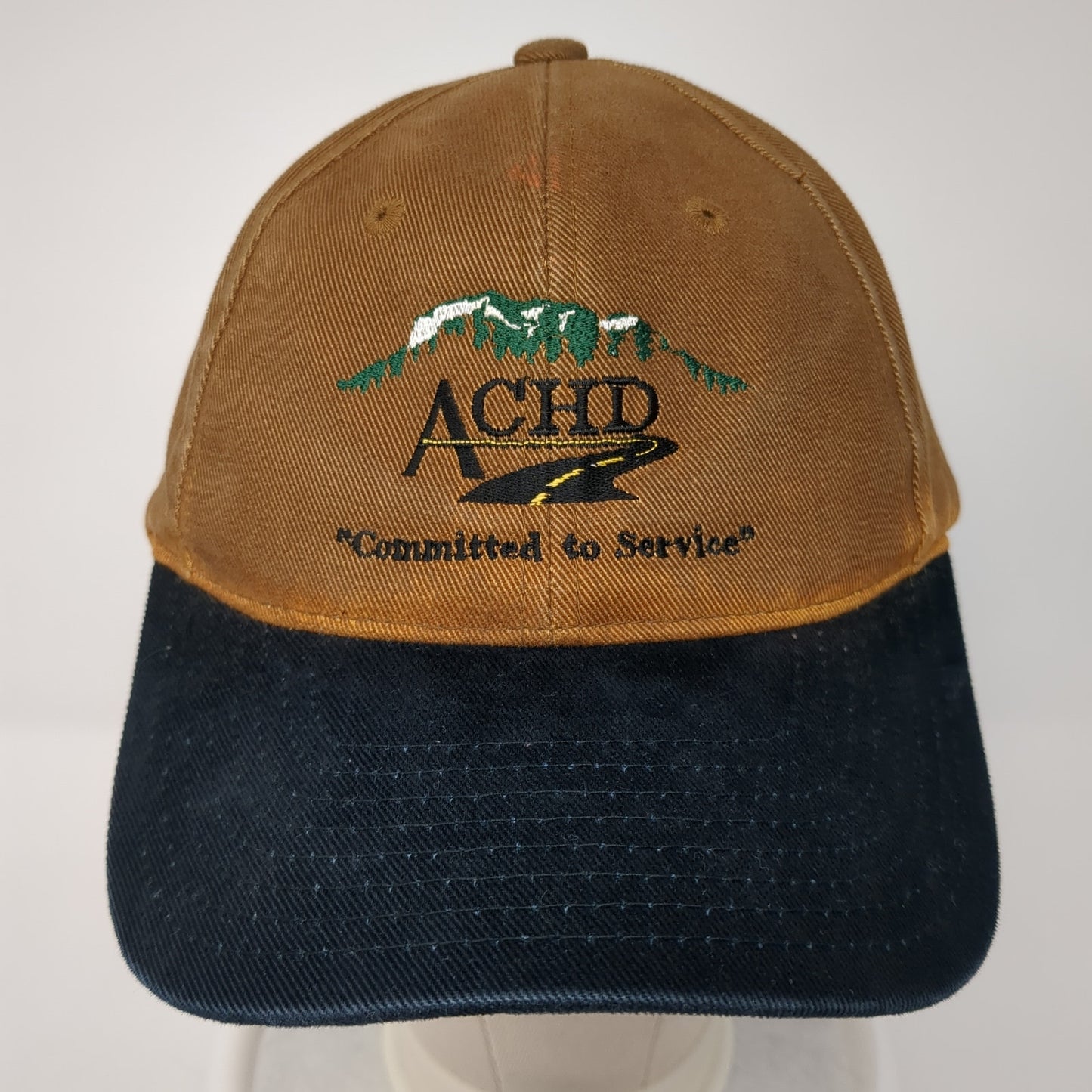 ACHD Committed to Service Strapback Hat Brown One Size Colorblock