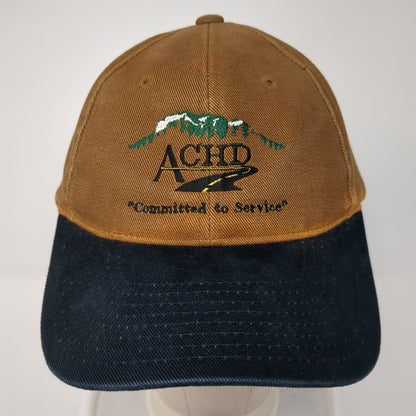 ACHD Committed to Service Strapback Hat Brown One Size Colorblock