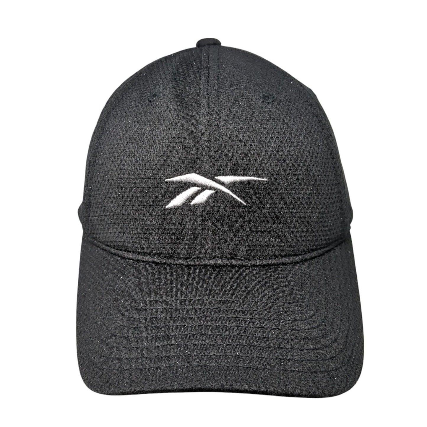 Reebok Fitted Hat Black L/XL Embroidered Flexfit Breathable 6 Panel Polyester