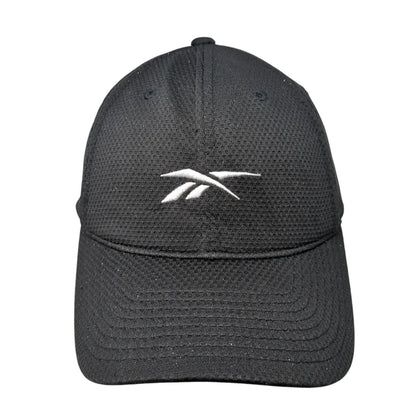 Reebok Fitted Hat Black L/XL Embroidered Flexfit Breathable 6 Panel Polyester