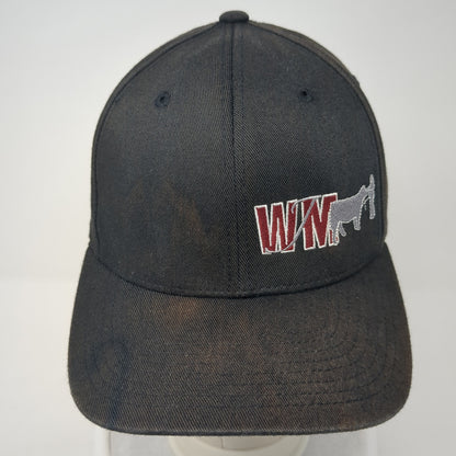 WM Logo Fitted Hat Black Medium Stretch Flexfit Solid Port Authority