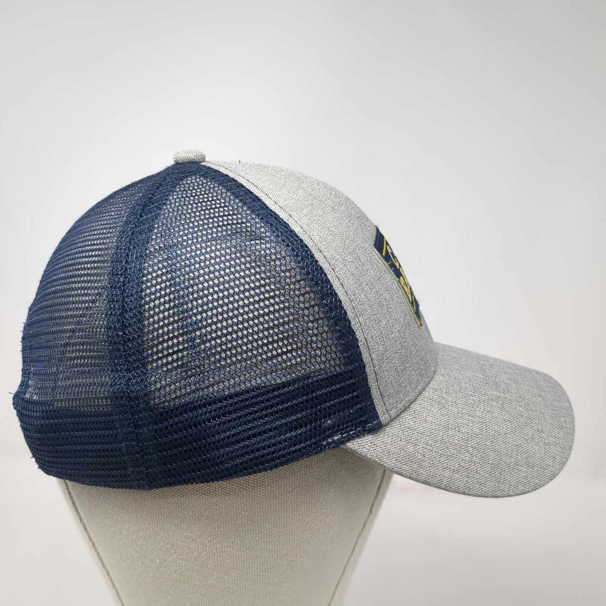 C-A-L Ranch Stores Trucker Hat Gray Blue One Size Mesh Back Snapback Patch Logo