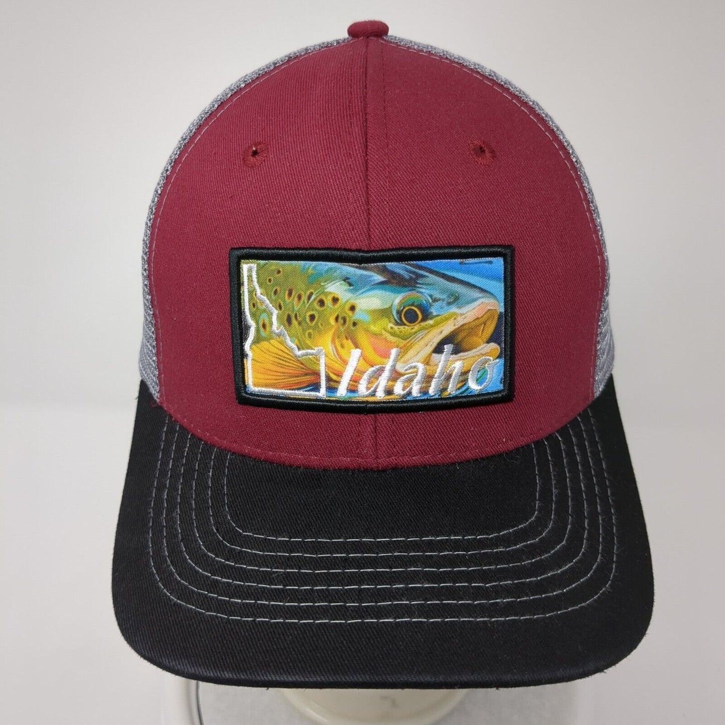 Idaho Snapback Trucker Hat Multi One Size Adjustable Embroidered Mesh Back