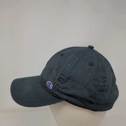 Champion C Logo Slideback Hat Solid Black OSFA Adjustable Embroidered