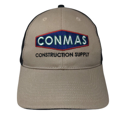 Conmas Construction Supply Strapback Trucker Hat Tan OSFA Mesh Back