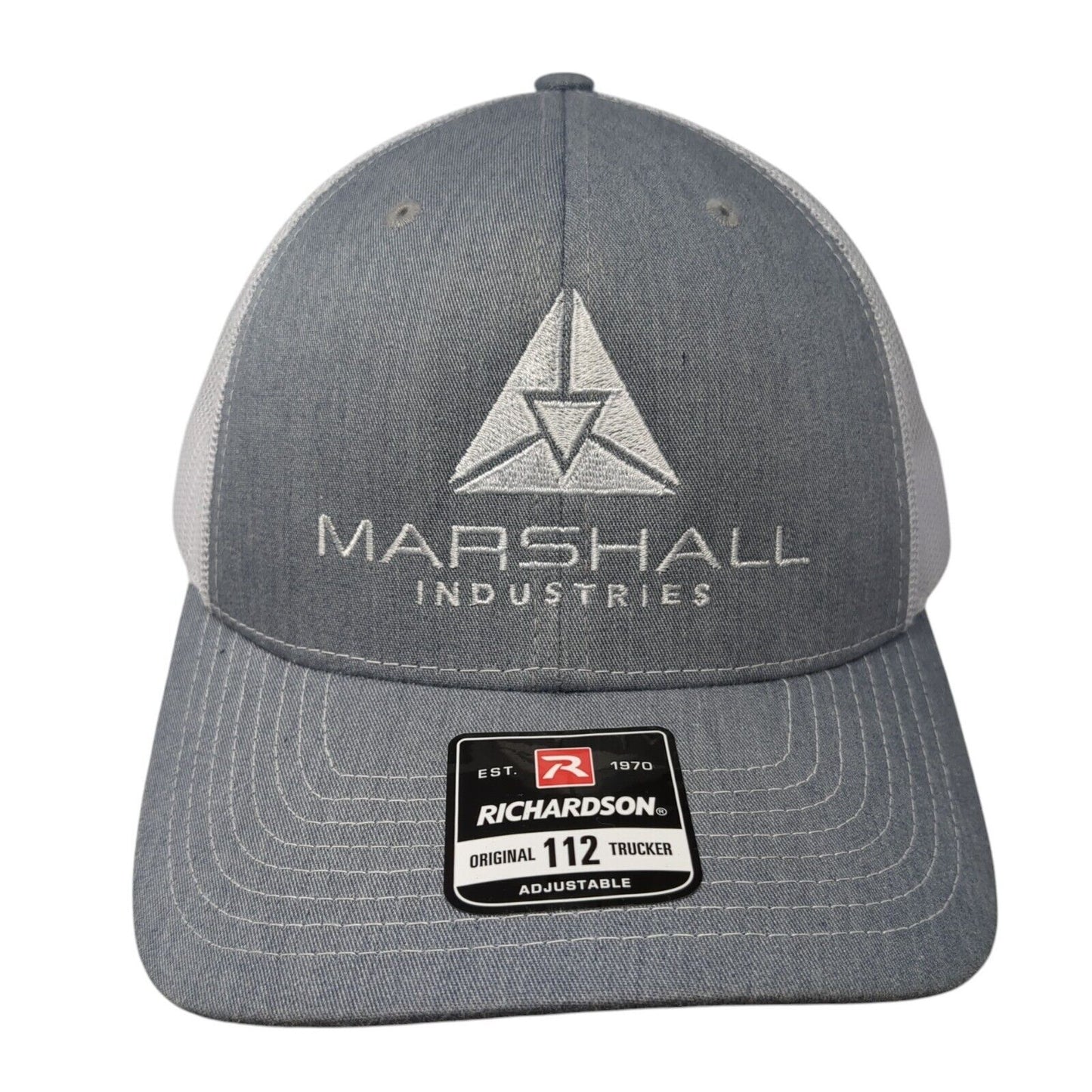 Marshall Industries Snapback Mesh Back Trucker Hat Gray One Size Adjustable