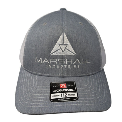 Marshall Industries Snapback Mesh Back Trucker Hat Gray One Size Adjustable